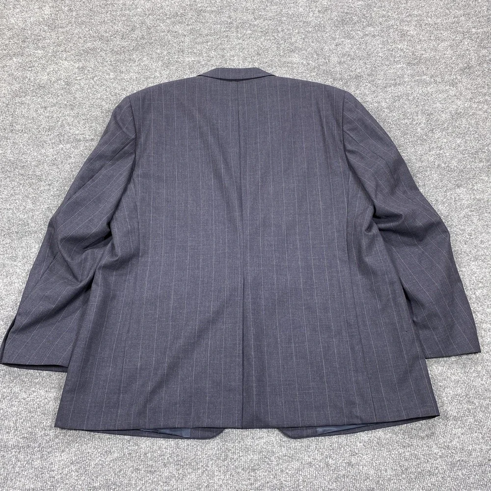 Vintage Chaps Ralph Lauren Suit Jacket Mens 48 Blue Striped Wool 2-Piece‎